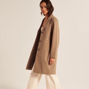 Abercrombie Wool Blend Dad Coat size XS in tan